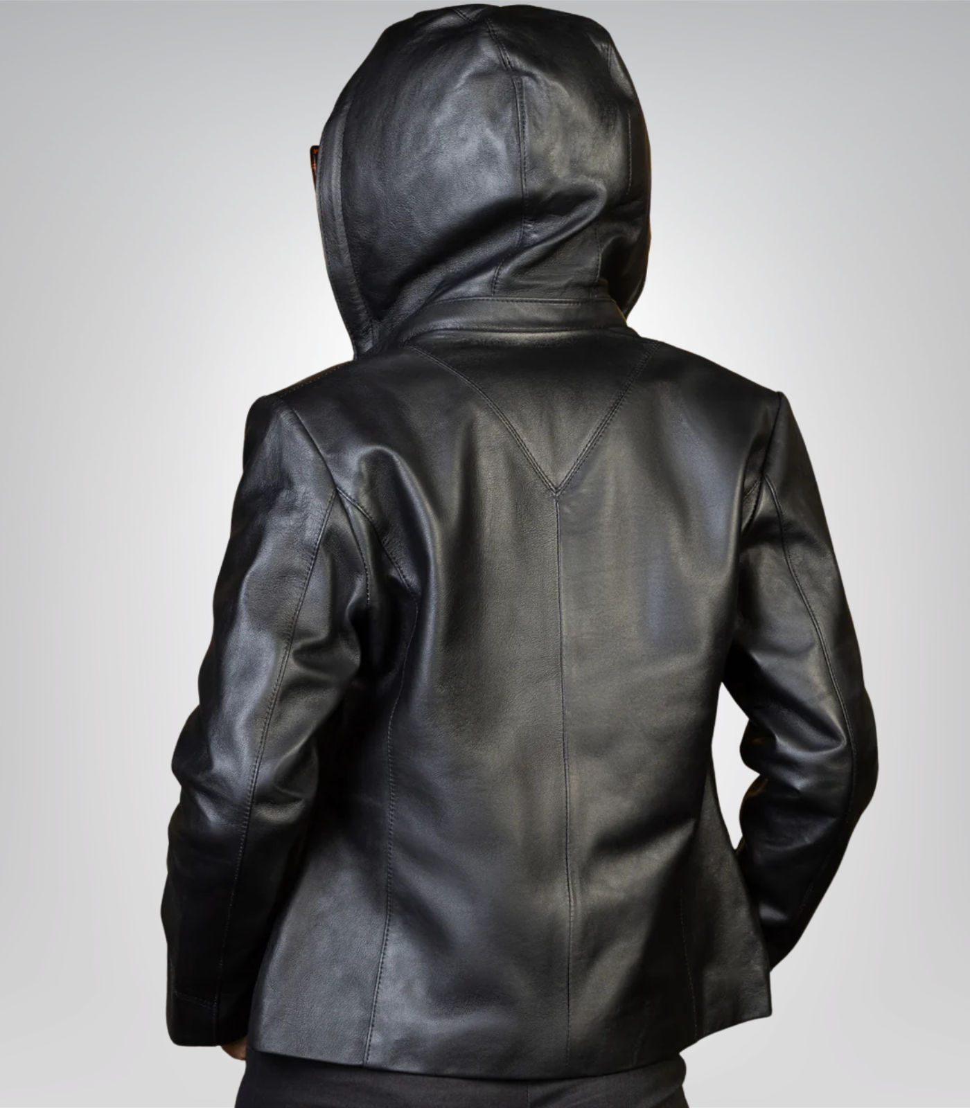 Versatile Women’s Black Leather Jacket – Jenny Hooded Stylish Leather Jacket