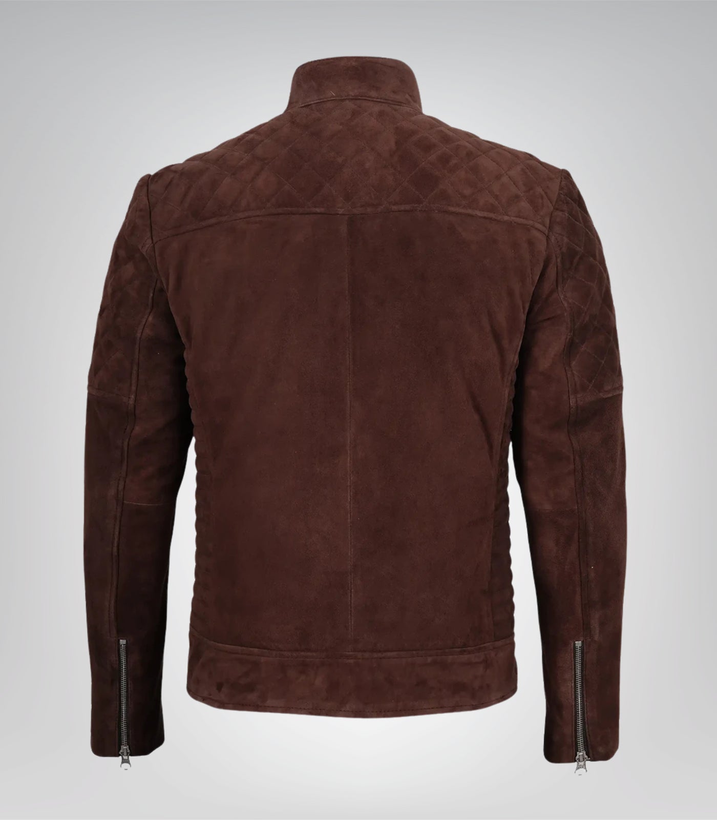 Men’s Top Notch Dark Brown Suede Jacket Premium Real Suede Zip Style