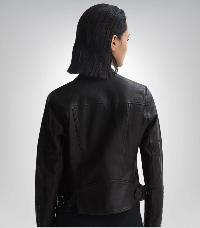 Women’s Genuine Leather Jacket Handmade Sheepskin Cropped Street Style