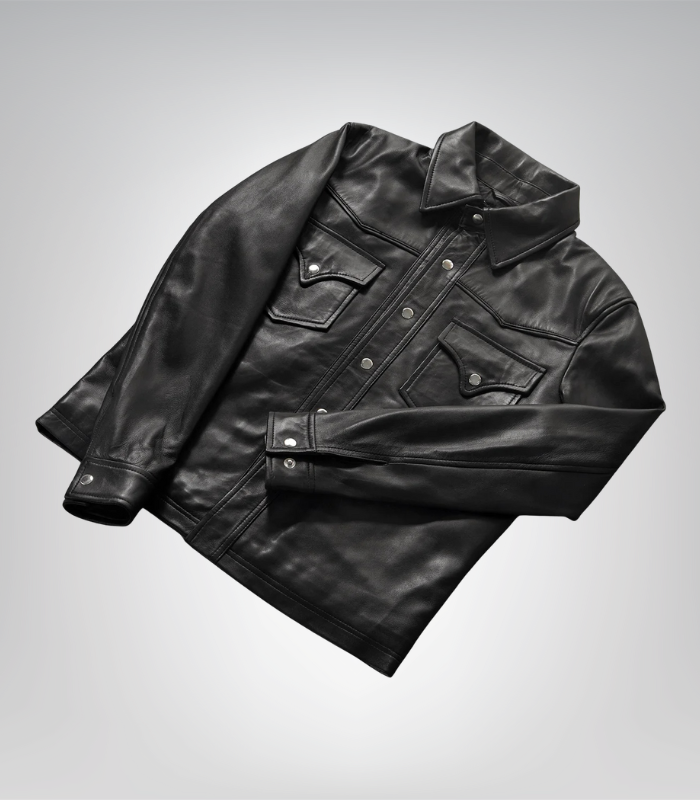 Ranchson Black Leather Shirt