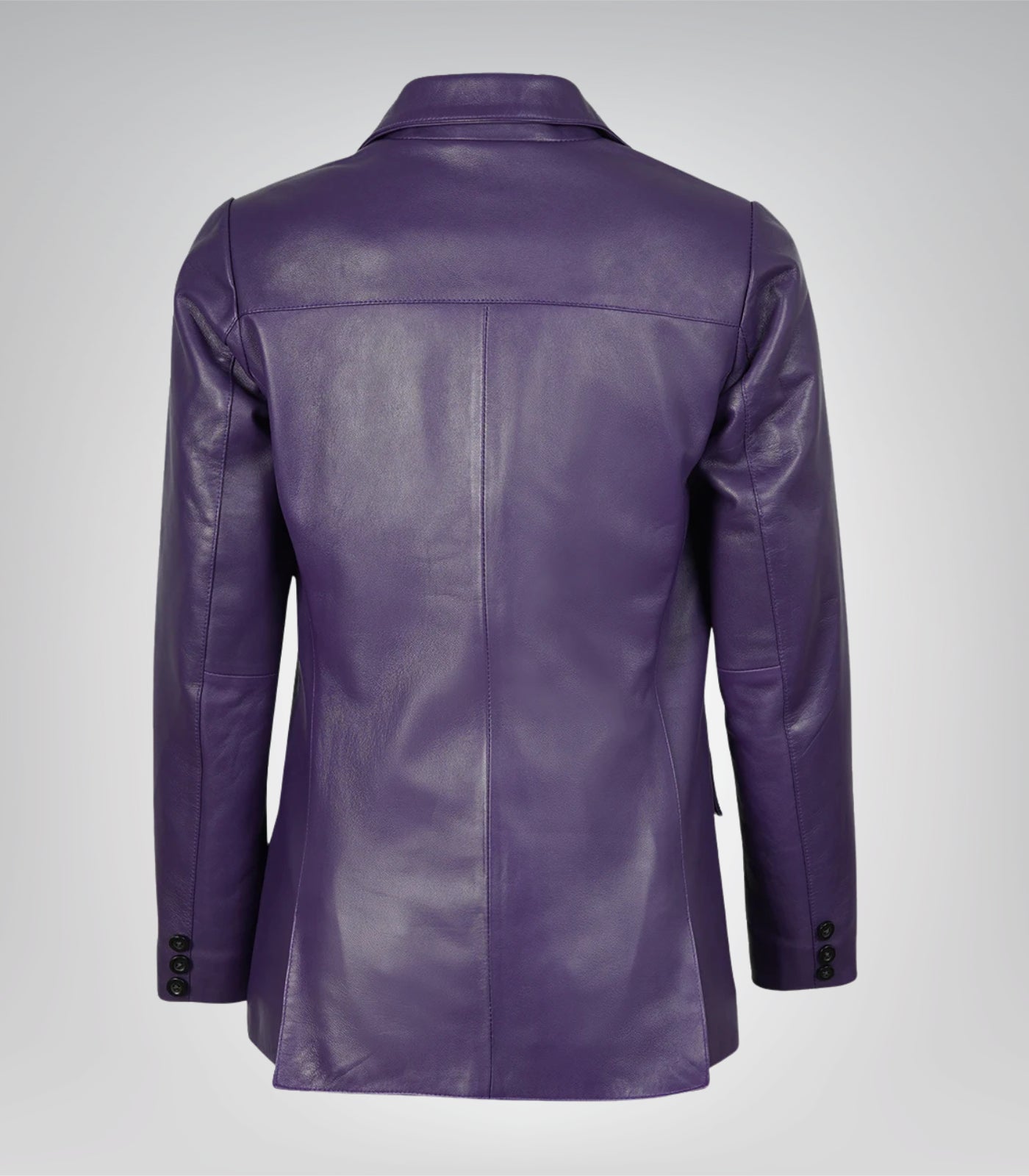 Women’s genuine purple lambskin leather blazer