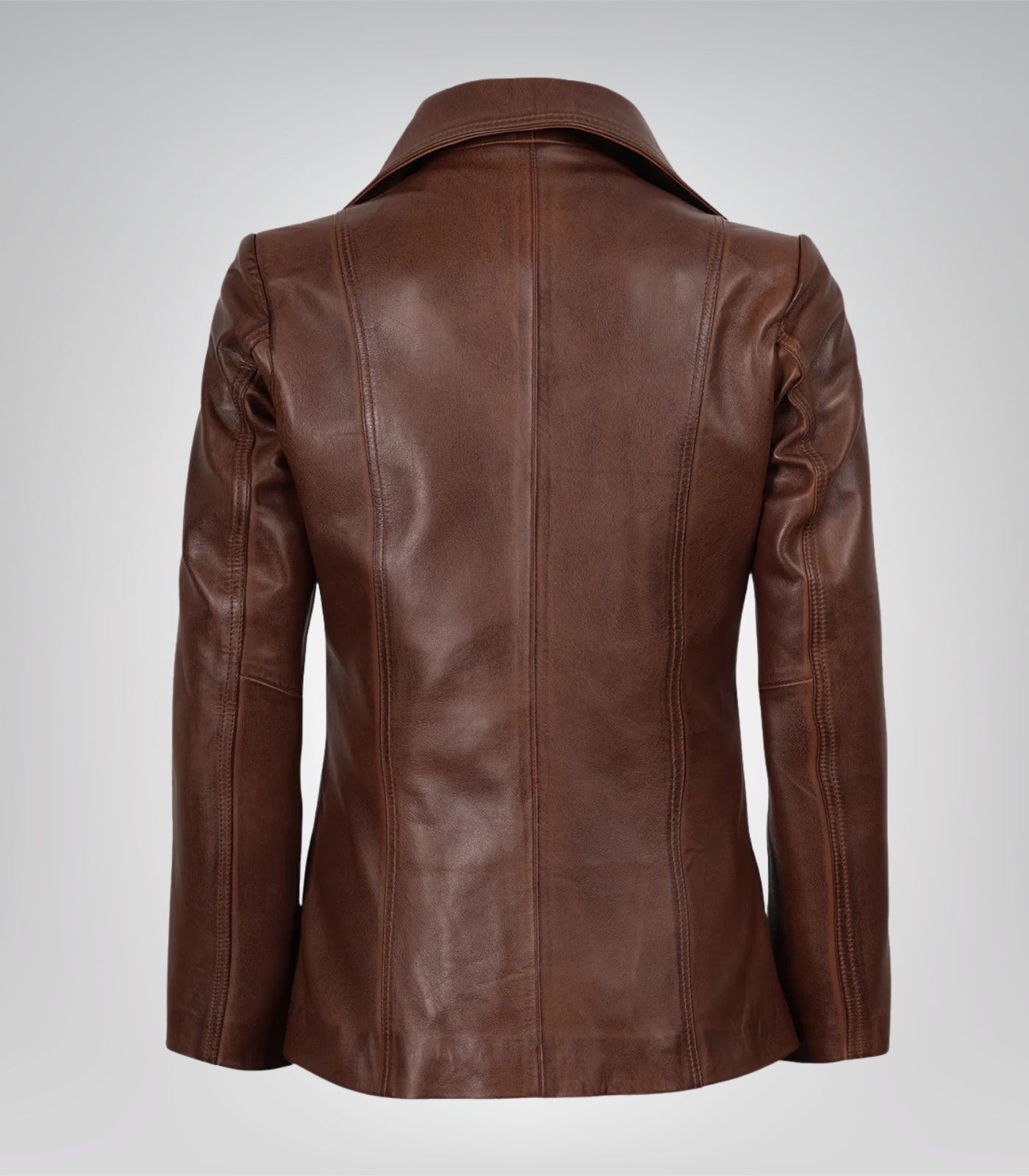 Women’s Cognac Real Lambskin Leather Blazer