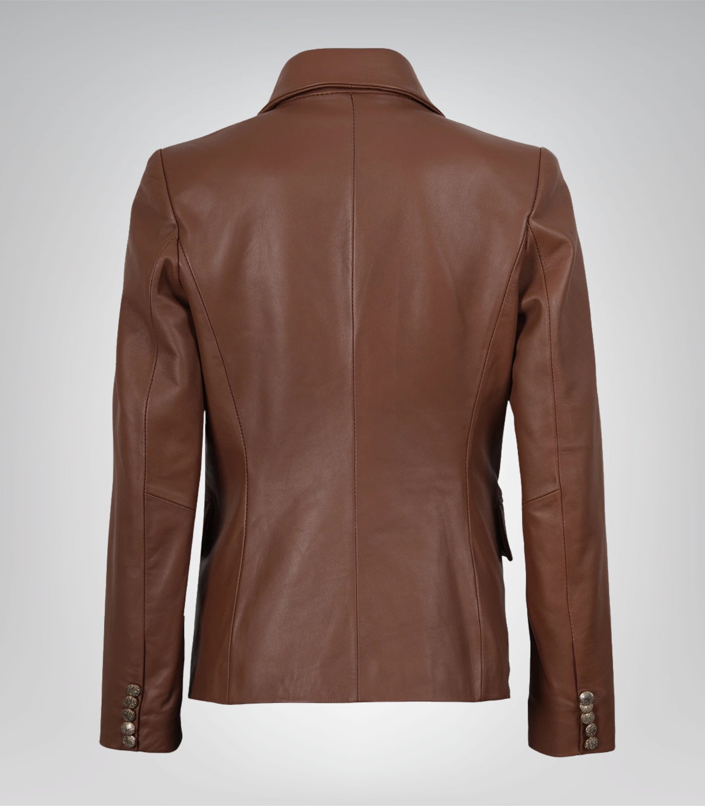 Women’s Cognac Real Lambskin Leather Blazer