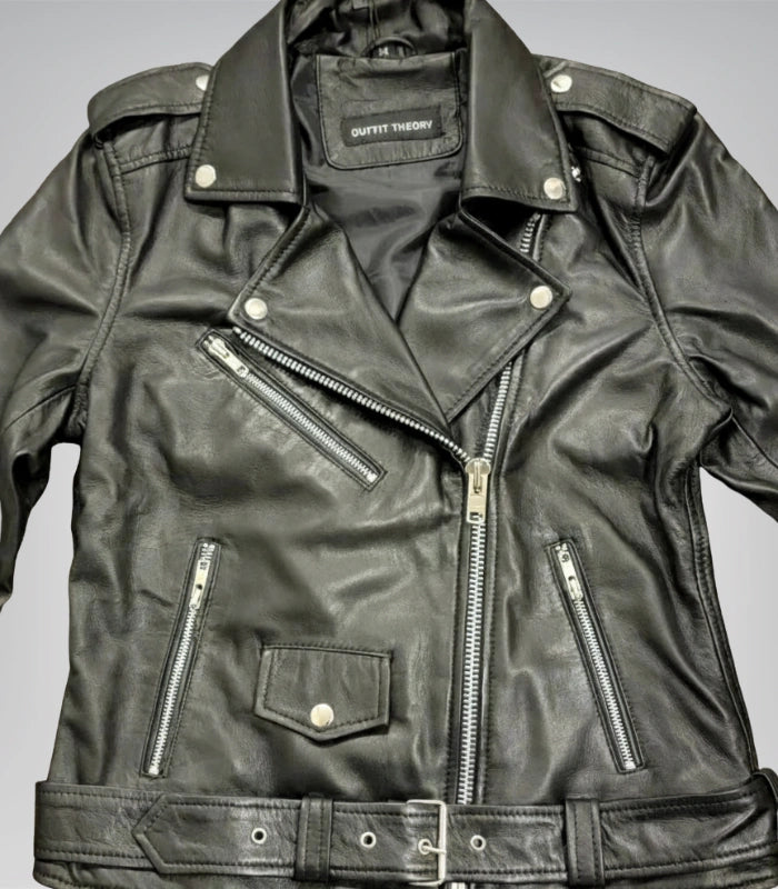 Women’s leather blazer coat – short stylish streetwear outerwear
