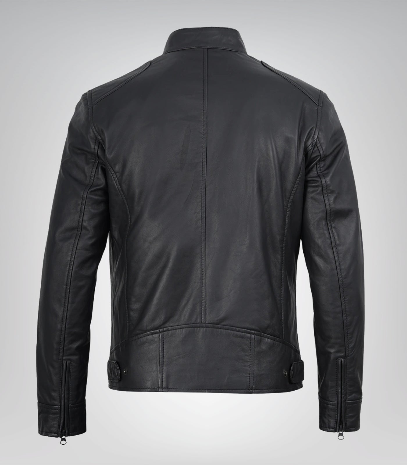 Matte Black Men’s Leather Motorcycle Jacket