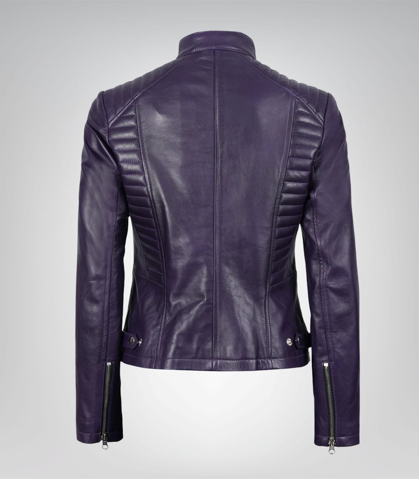 Women’s Premium Purple Leather Biker Jacket