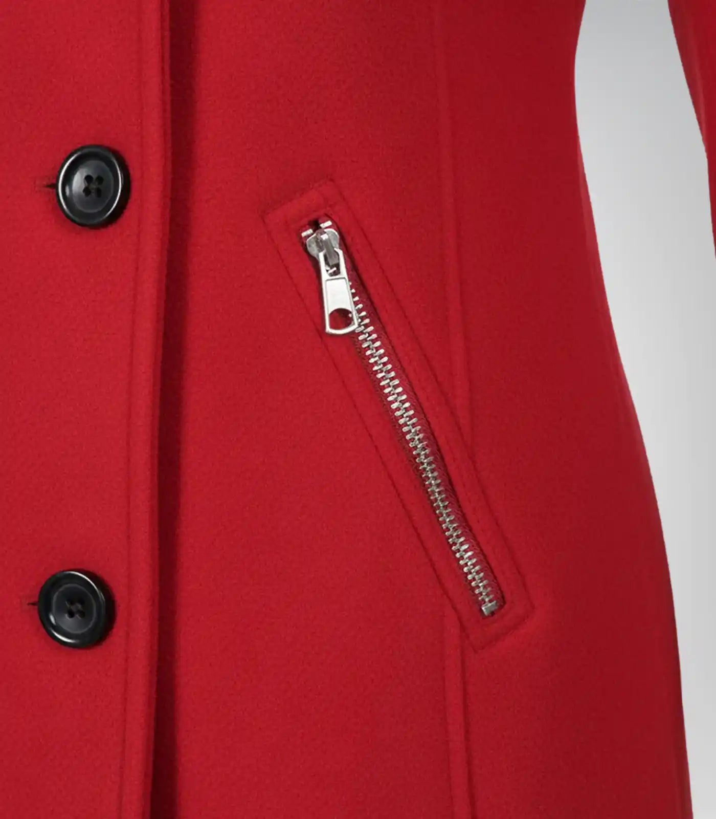 Scarlet Women’s Red Double-Breasted Wool Peacoat