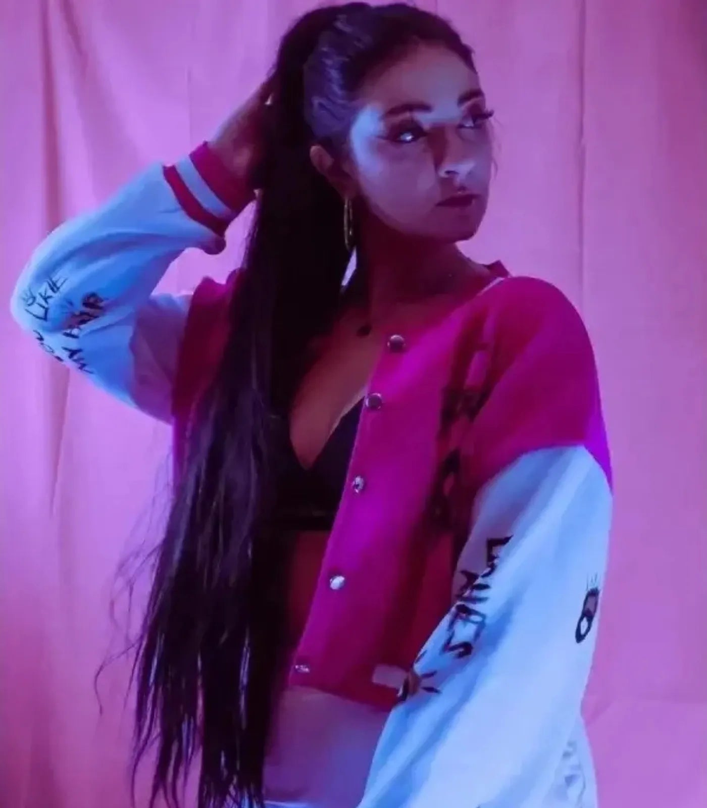 Ariana Grande Inspired Pink Cropped Jacket for Women