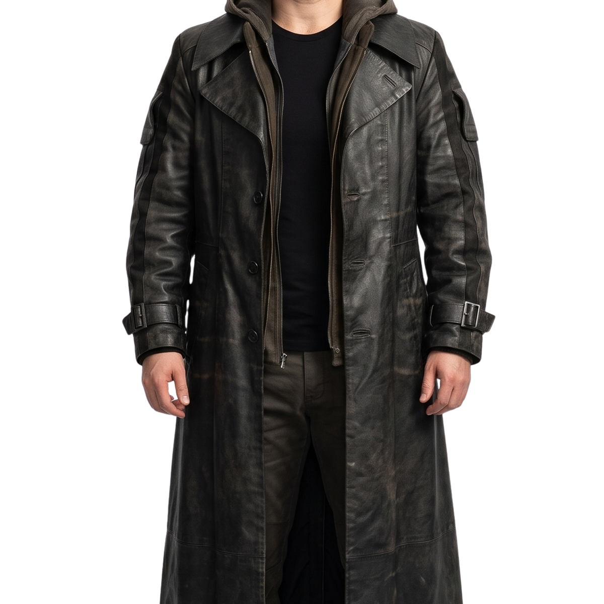 Sale Live on Henry Cavill Highlander Movie Black Leather Trench Coat
