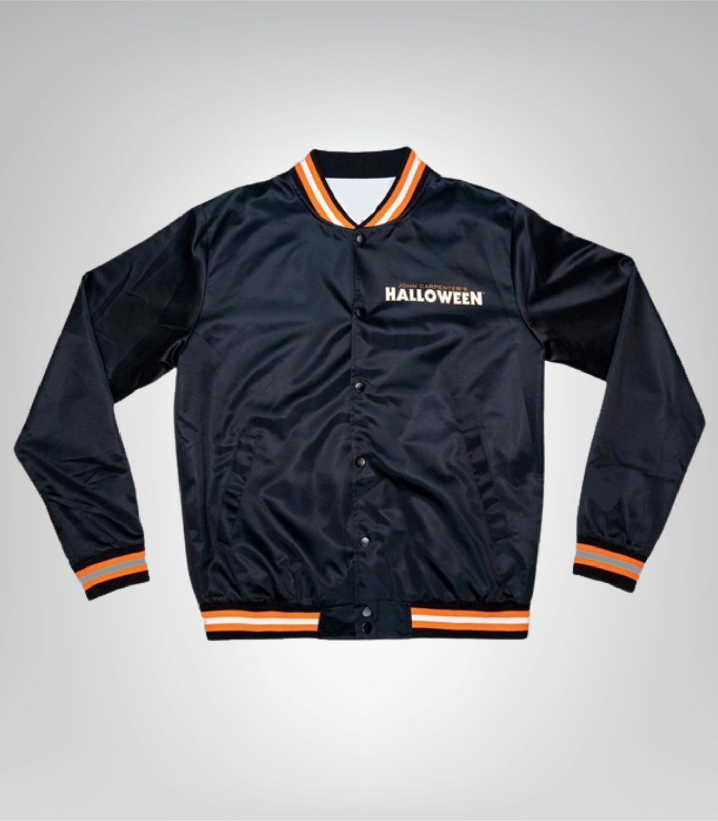 1978 John Carpenter’s Halloween Black Varsity Jacket Classic Movie Satin Jacket