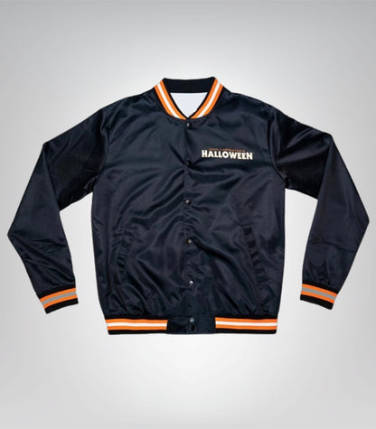 1978 John Carpenter’s Halloween Black Varsity Jacket Classic Movie Satin Jacket
