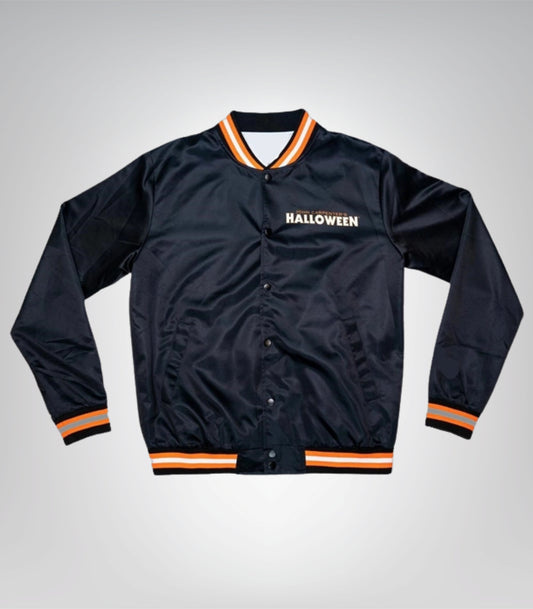 1978 John Carpenter’s Halloween Black Varsity Jacket Classic Movie Satin Jacket