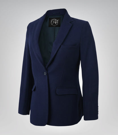Women’s navy blue wool blend blazer