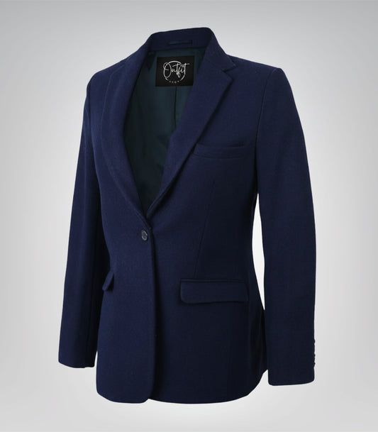 Women’s navy blue wool blend blazer