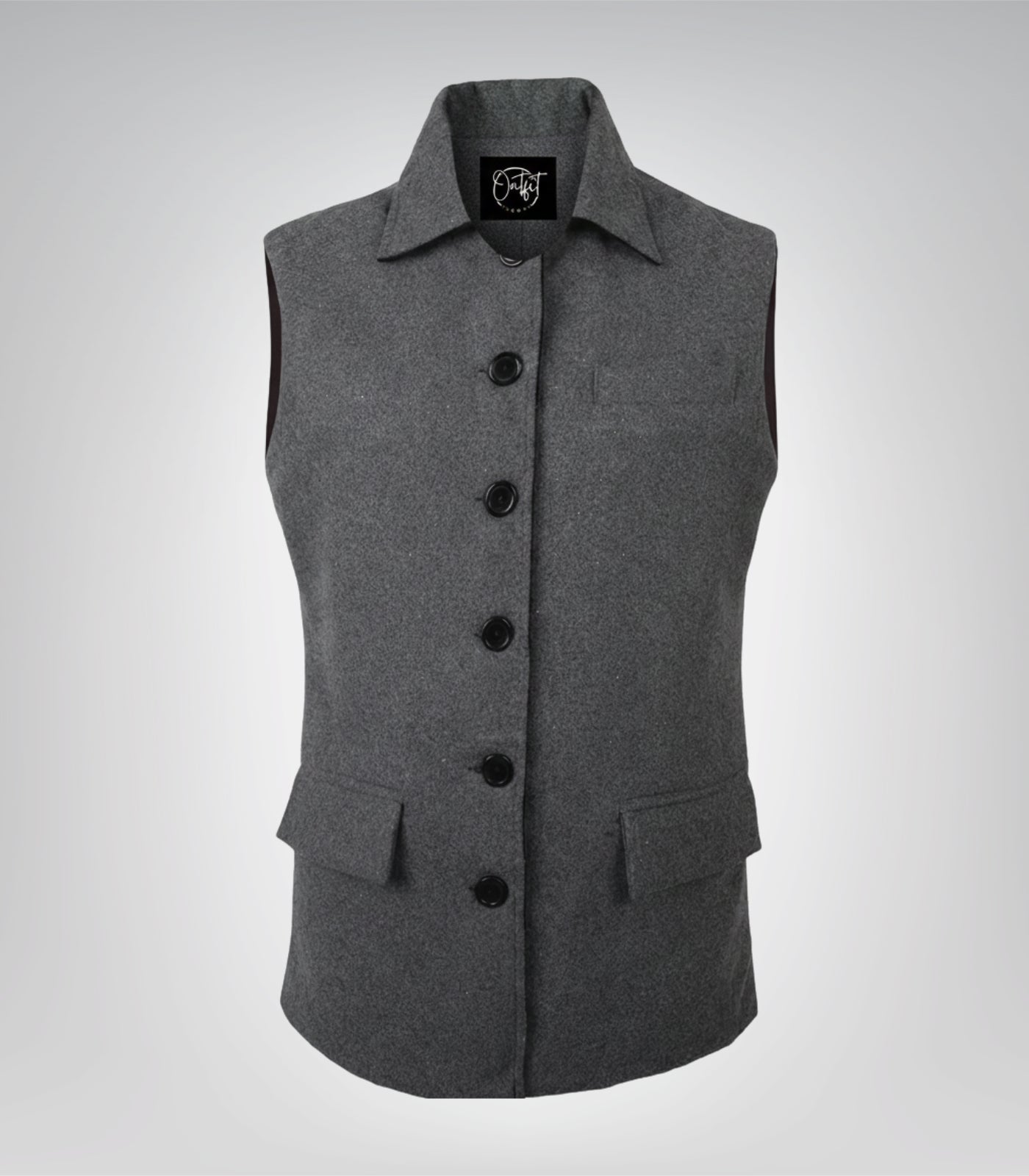Lester Men Black and Gray Reversible Wool Vest