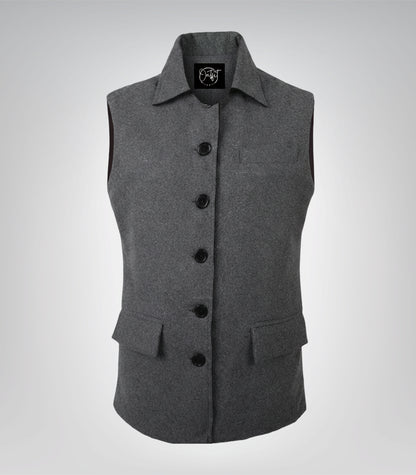 Lester Men Black and Gray Reversible Wool Vest