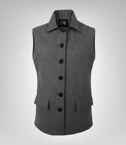 Lester Men Black and Gray Reversible Wool Vest