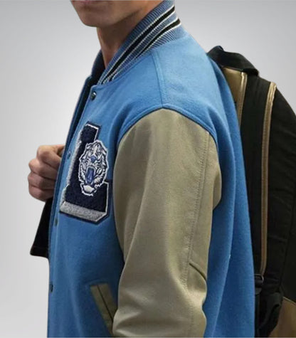 13 Reasons Why Justin Foley Liberty High Blue Varsity Jacket