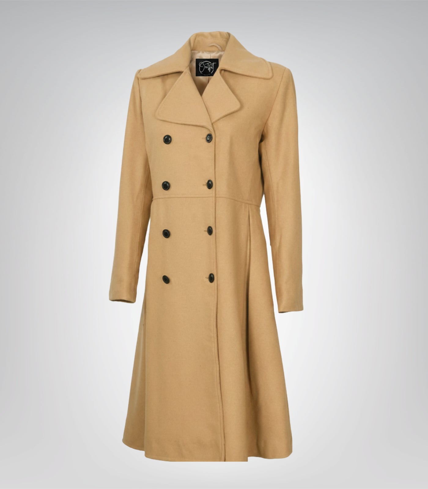 The Commander Women’s Beige Double-Breasted Wool Trench Coat Long Tailored Winter Coat