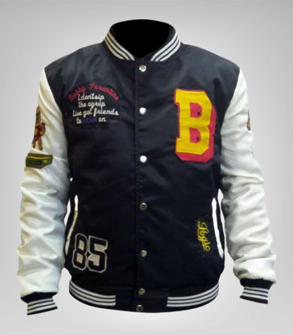 Bobby Tarantino Satin Bomber Jacket Logic Inspired Black &amp; White Jacket