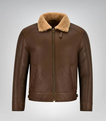 Men’s real sheepskin leather B3 bomber – classic shearling flying jacket