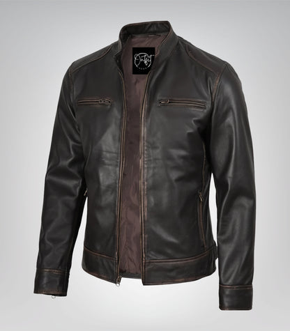 Men’s premium lambskin leather biker jacket