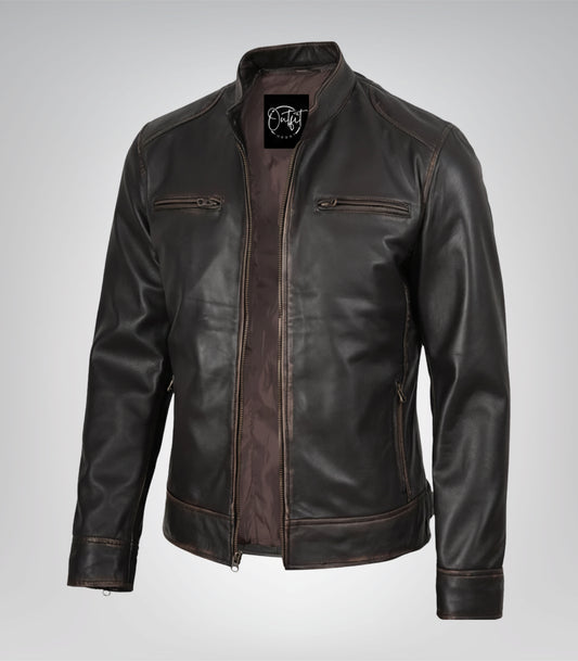 Men’s premium lambskin leather biker jacket