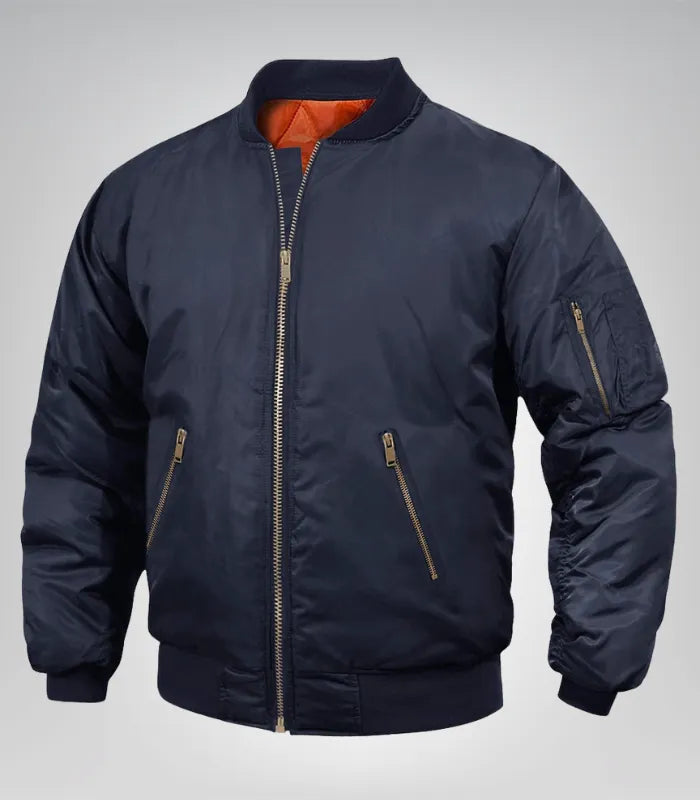 Men’s Premium Quilted Bomber Jacket – Full Zip Pilot Jacket for Work &amp; Casual Wear