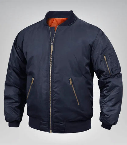 Men’s Premium Quilted Bomber Jacket – Full Zip Pilot Jacket for Work &amp; Casual Wear