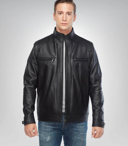 100% real leather black jacket for men – sleek Craig McGinlay style