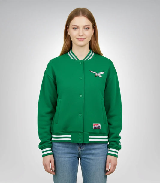 New Era Kelly Green Philadelphia Eagles throwback fleece jacket