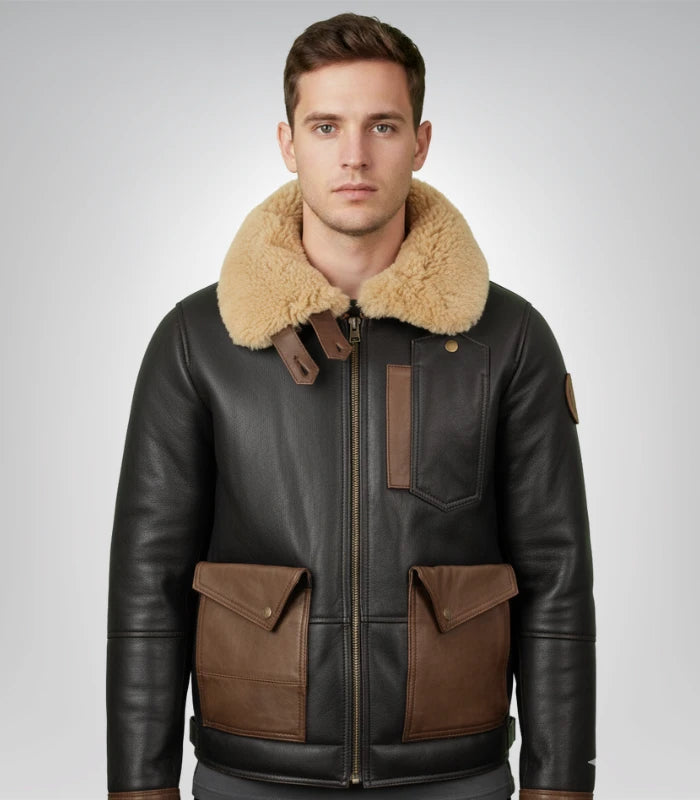 Men's J-20 pilot sheepskin leather jacket – shearling lined