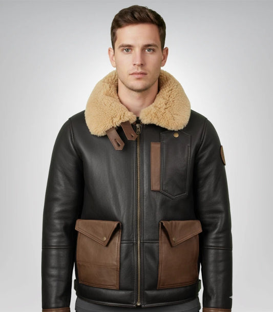 Men's J-20 pilot sheepskin leather jacket – shearling lined