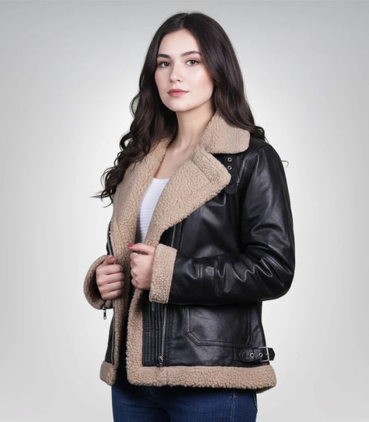 Men's brown shearling leather jacket – timeless traditional outerwear
