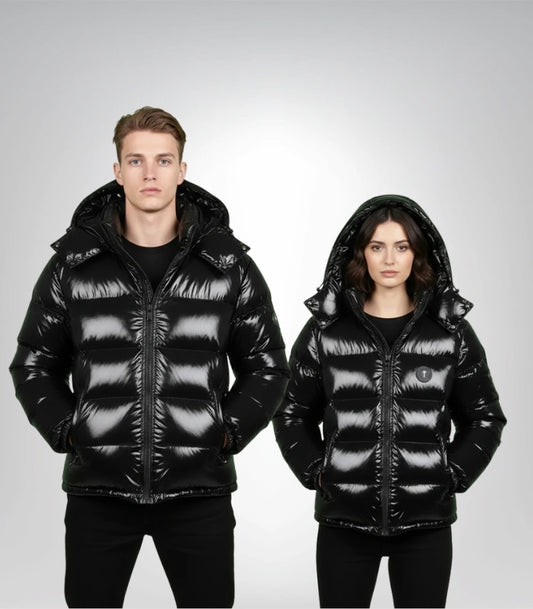 Irongate puffer jacket by Trapstar – gloss black streetwear