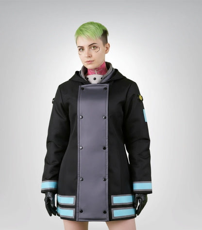 Fire Force Maki Oze black cosplay costume for women