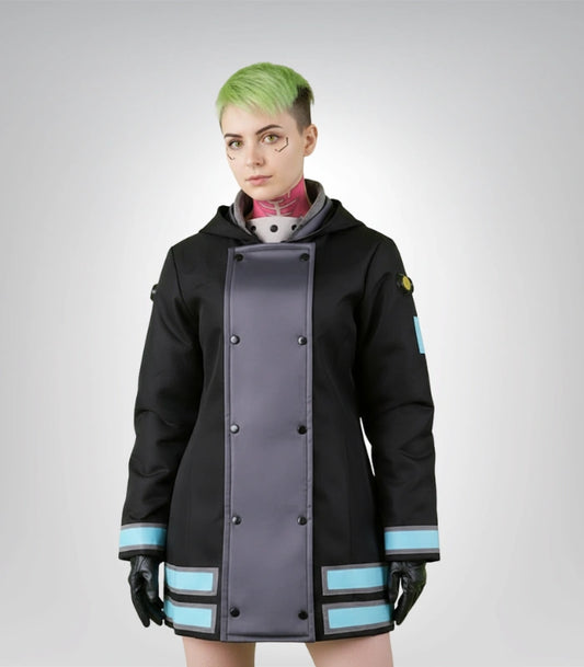 Fire Force Maki Oze black cosplay costume for women
