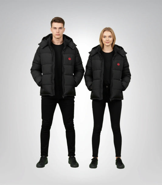 Black Trapstar Irongate puffer jacket gloss finish