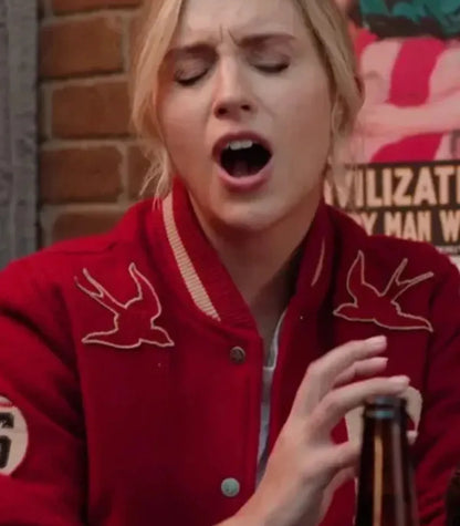 Captain Maggie Quinn Inspired Red Varsity Jacket – Going Dutch Style