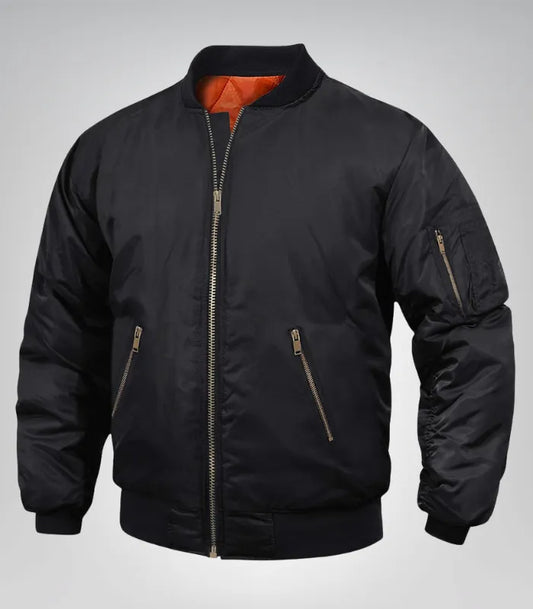 Men’s premium quilted bomber jacket – full zip pilot jacket for work and casual wear