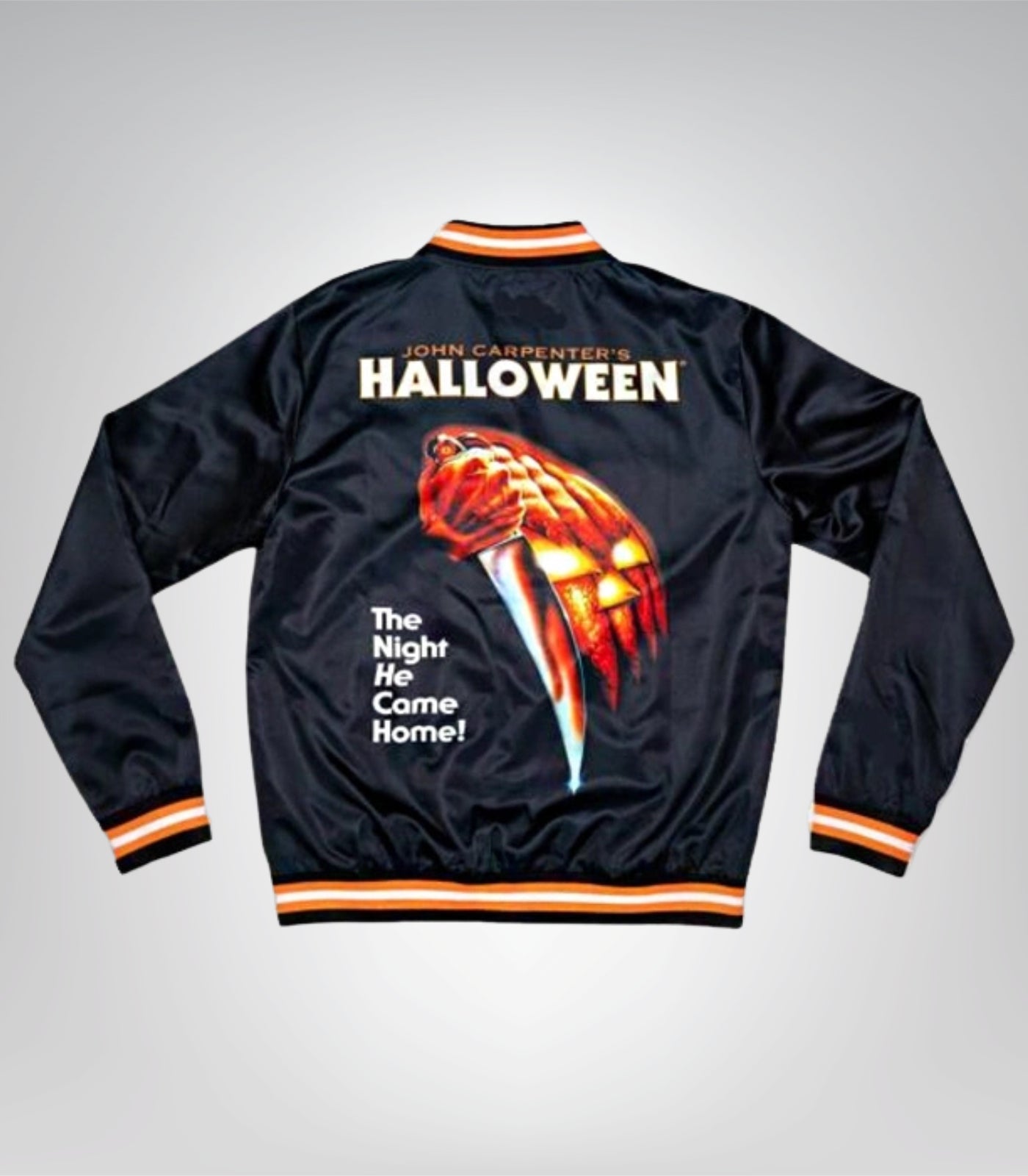 1978 John Carpenter’s Halloween Black Varsity Jacket Classic Movie Satin Jacket