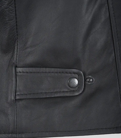 Men’s Real Leather Biker Jacket Matte Black Motorcycle Style, 100% Lambskin