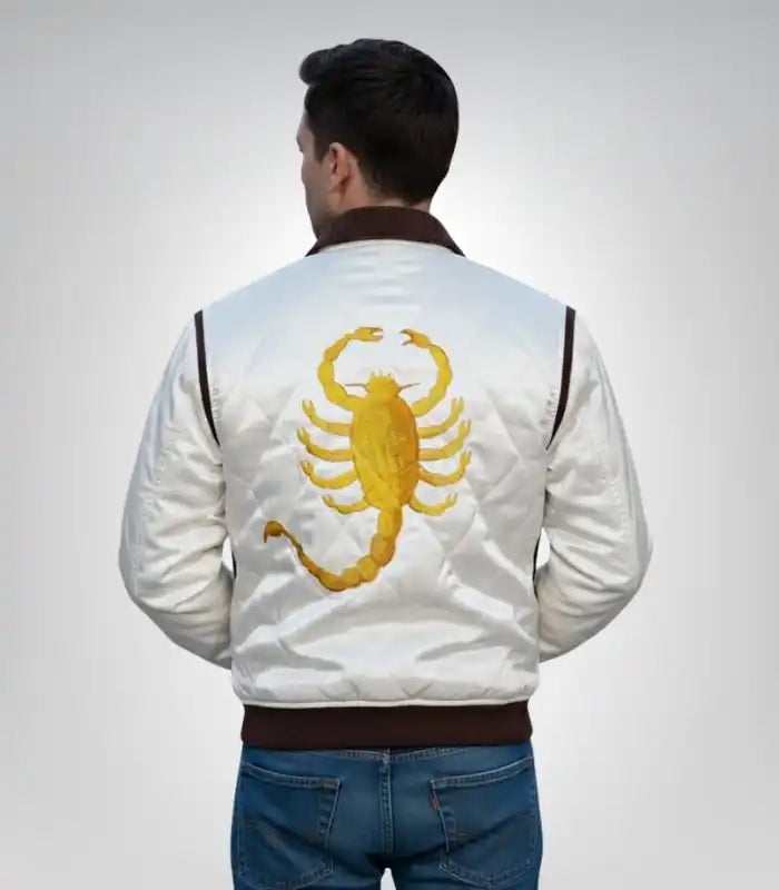 White scorpion jacket inspired by Ryan Gosling from Drive movie