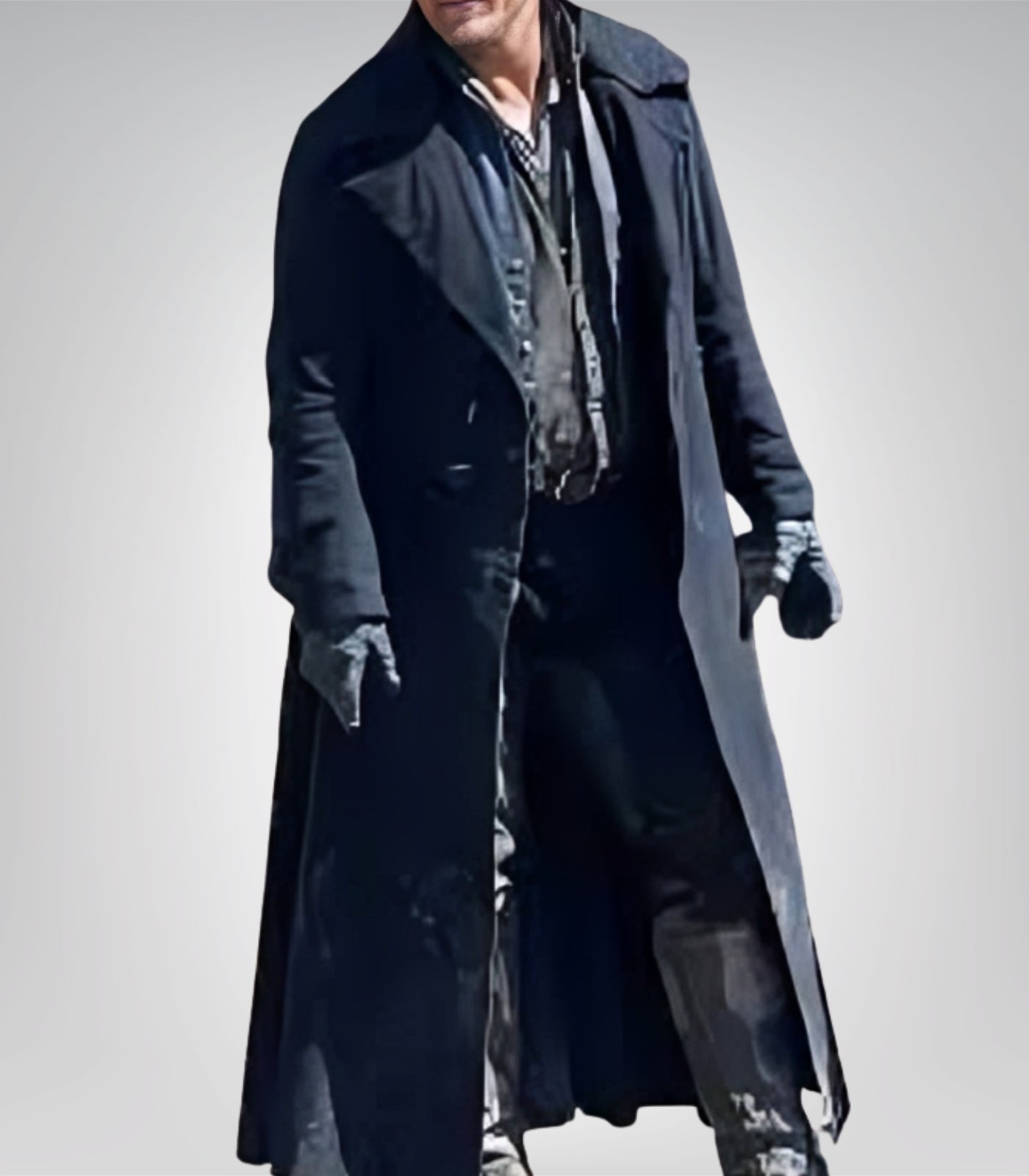 Tom Hardy Taboo Black Wool Trench Coat – Sherpa Collar Vintage Overcoat