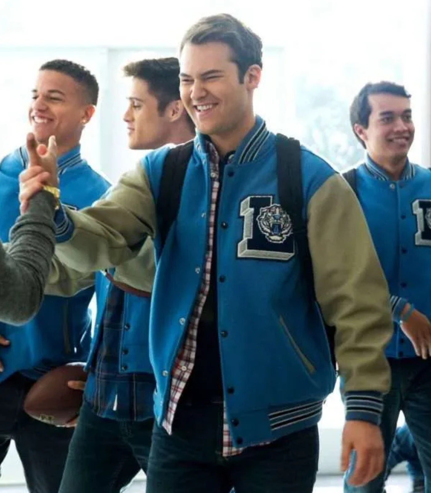 13 Reasons Why Justin Foley Liberty High Blue Varsity Jacket