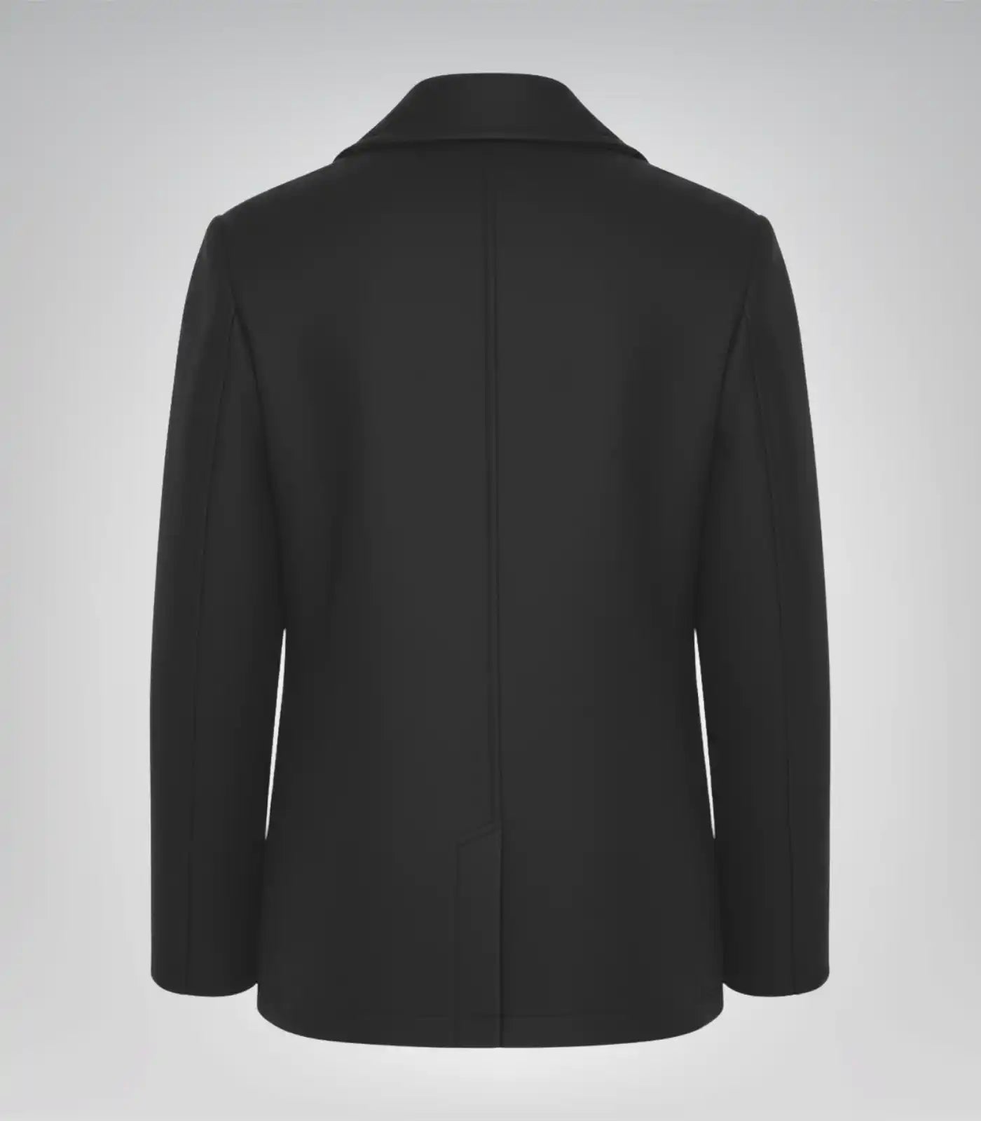 Gossett Men’s Black Double-Breasted Wool Peacoat
