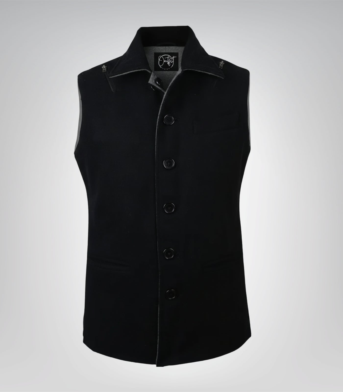 Lester Men Black and Gray Reversible Wool Vest