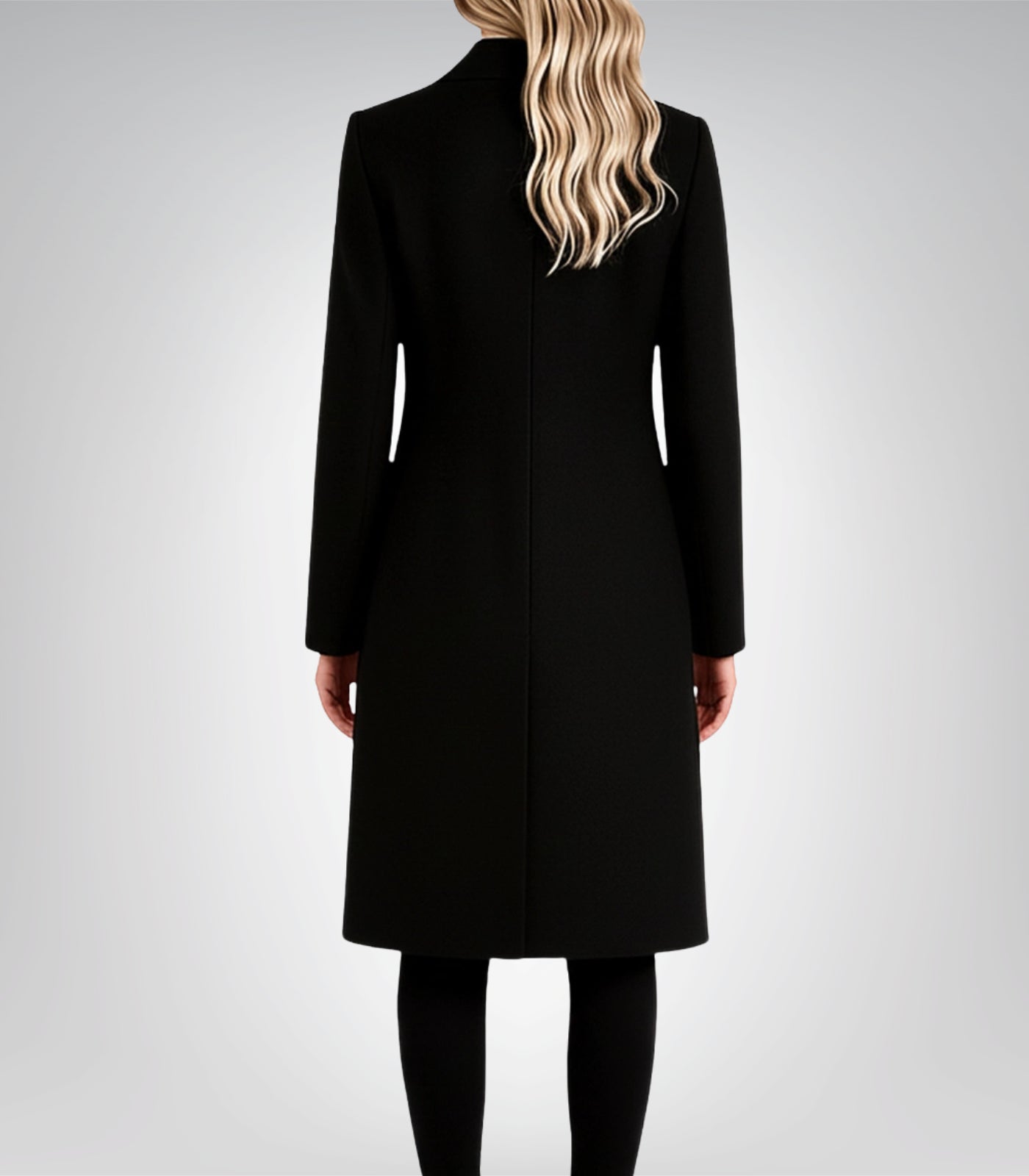 Diane Women’s Black Single-Breasted Wool Coat Minimalist Winter Outerwear