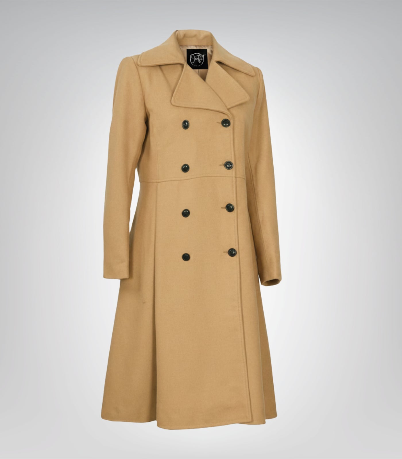 The Commander Women’s Beige Double-Breasted Wool Trench Coat Long Tailored Winter Coat