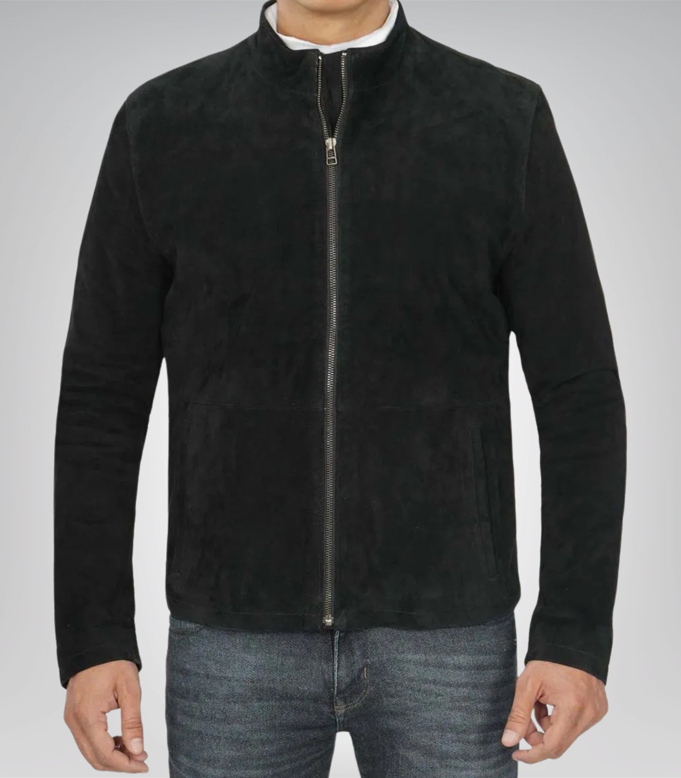 Men’s Classic Black Suede Biker Jacket Premium Real Suede Motorcycle Style